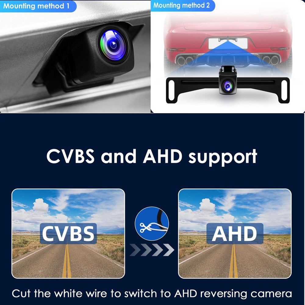 Backup camera License Plate Car Rear View Reverse Camera Night Vision Waterproof