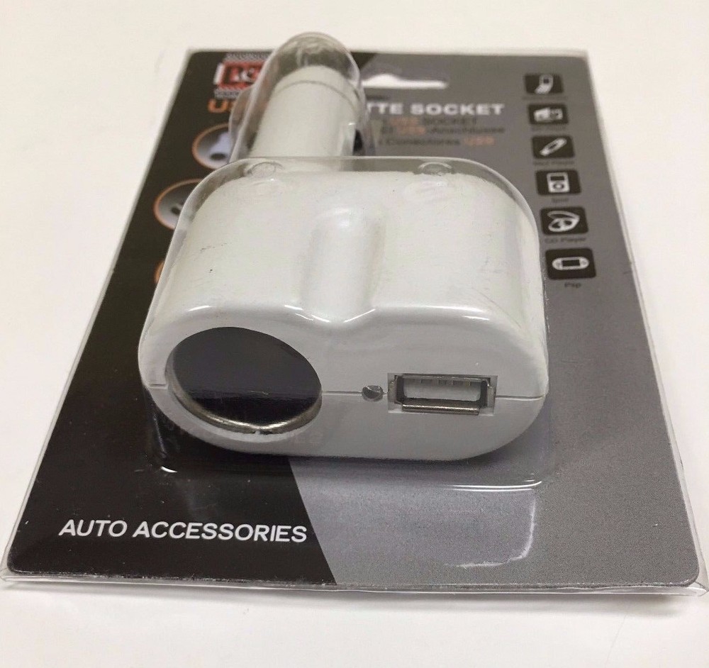 USB CAR CIGARETTE LIGHTER SOCKET LED SPLITTER DC12V 24V CHARGE ADAPTER ASK-V3