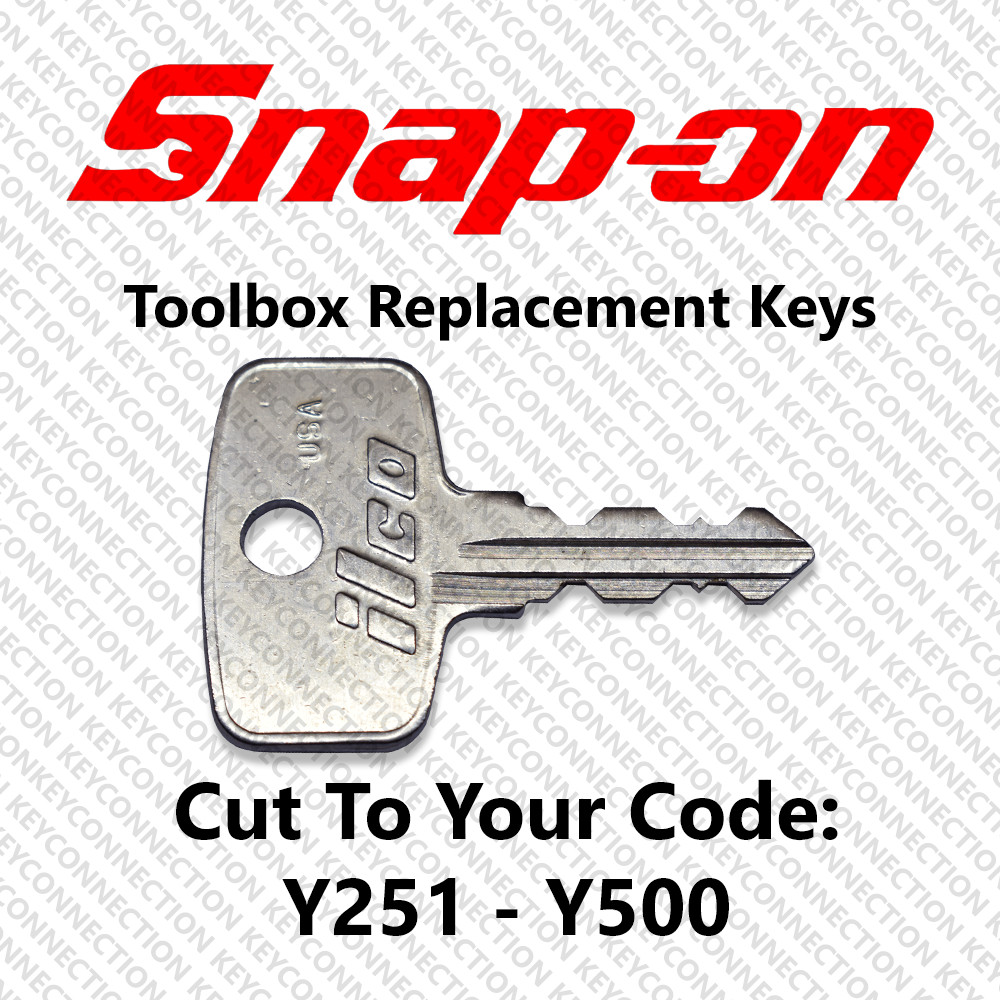 Snap on Tool Box Key Replacement Cut to your Code Y251 - Y500