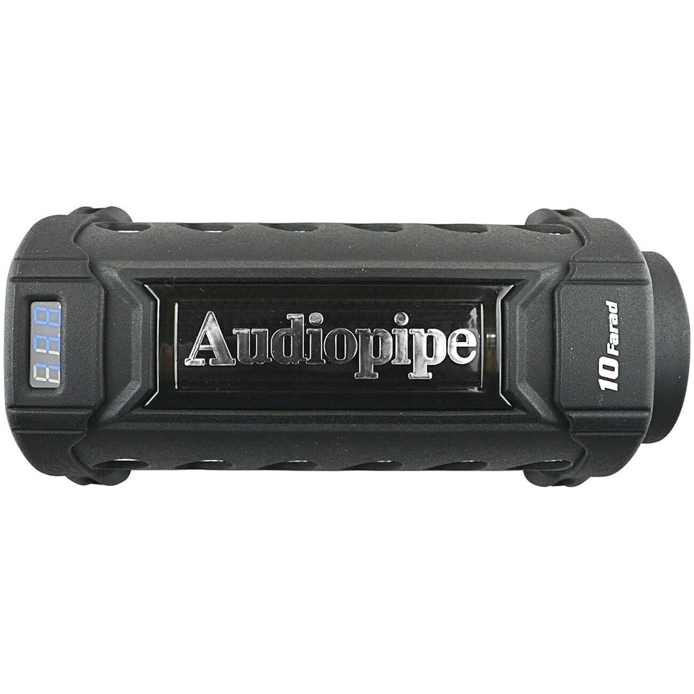 AUDIOPIPE 10 FARAD POWER CAPACITOR w/ DIGITAL VOLTAGE DISPLAY & STATUS INDICATOR