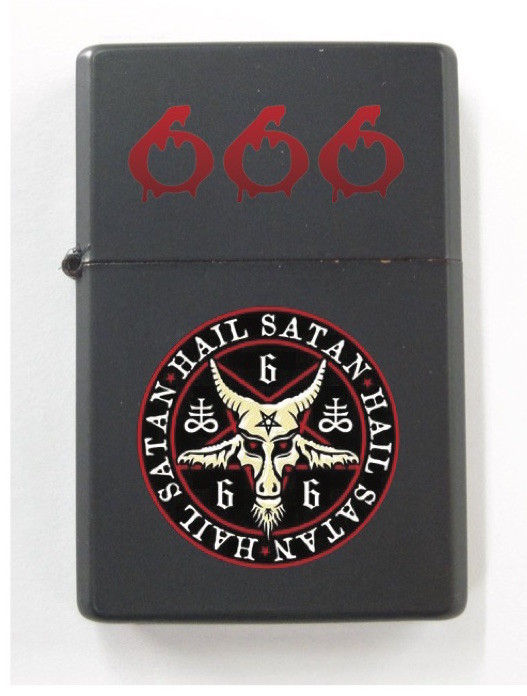 Pentagram Secret Occult Satanic Baphomet Zodiac Devil Black Magic 666 Lighter X