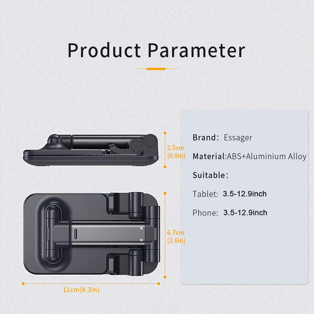 Foldable Universal Adjustable Tablet Stand Cell Phone iPad iPhone Desktop Holder