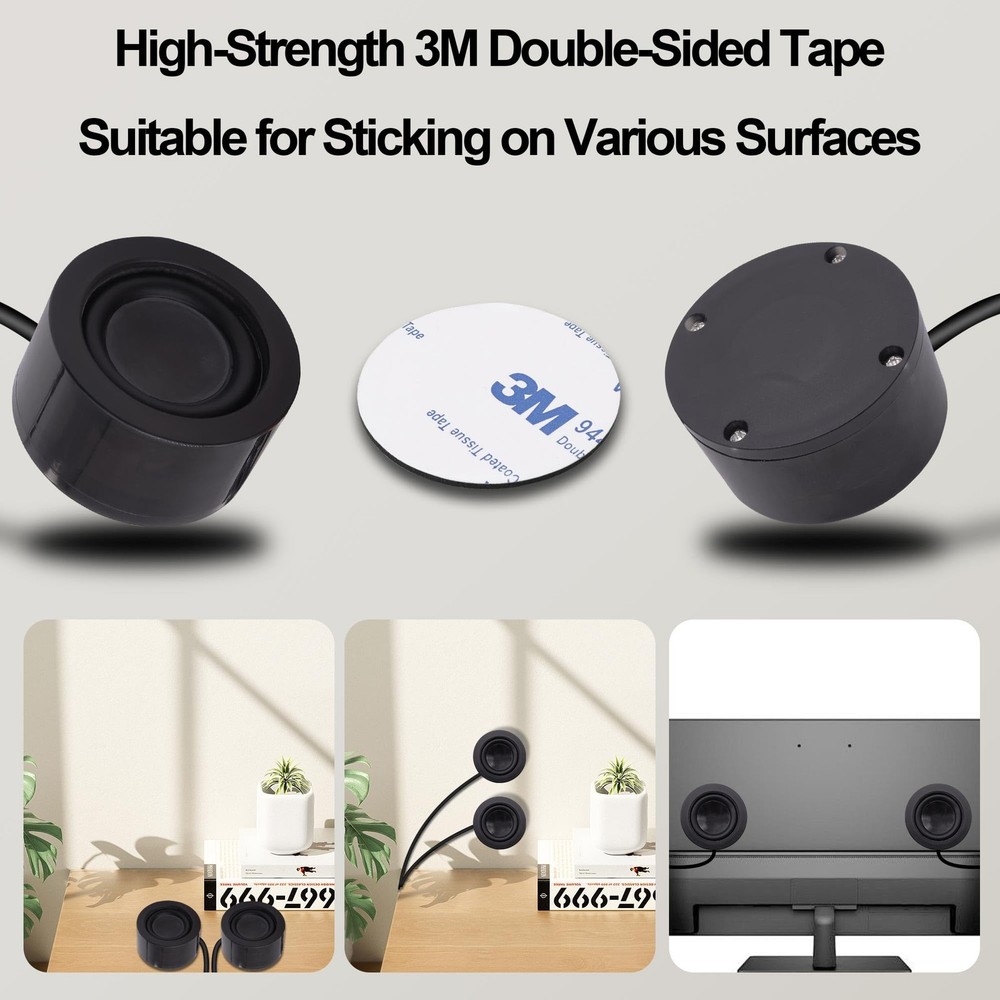 Mini USB Computer Speakers Small PC Desktop Powered 3.5mm TRS Stereo 1.2M