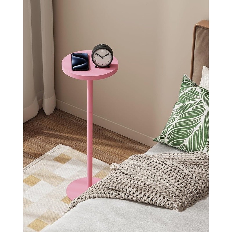 Round Side Table Sturdy Sofa Table Easy Assembly Small Space Accent Table New