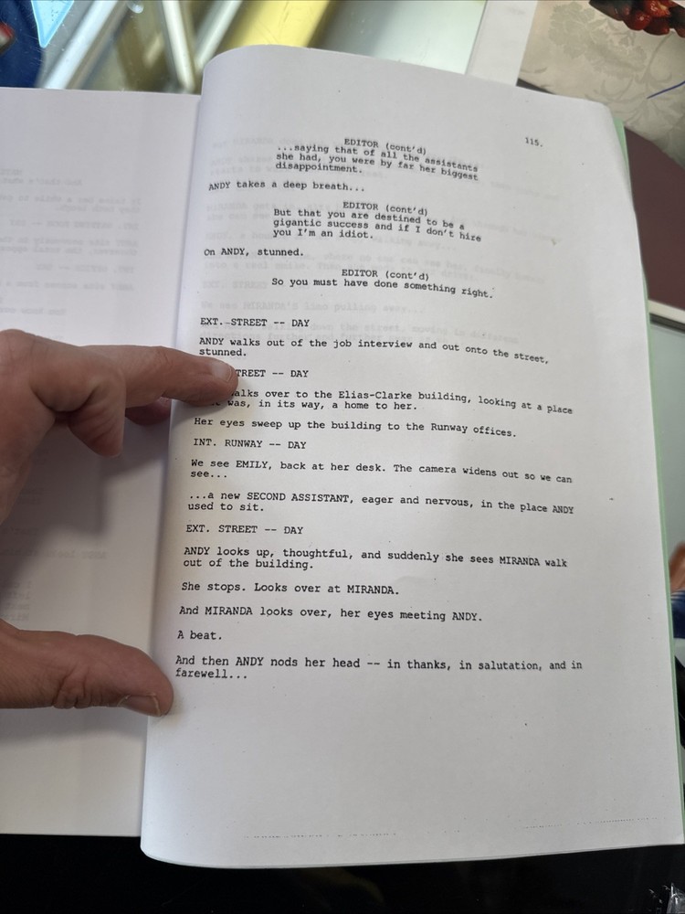 The Devil Wears Prada 2006 Original Screenplay Script Meryl Streep Ann Hathaway