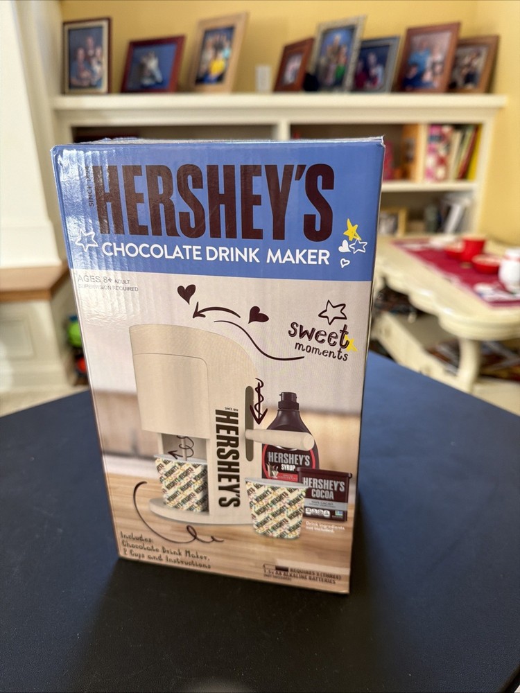 Hershey's Chocolate Drink Maker Includes Machine & 2 Paper Cups New/Sealed