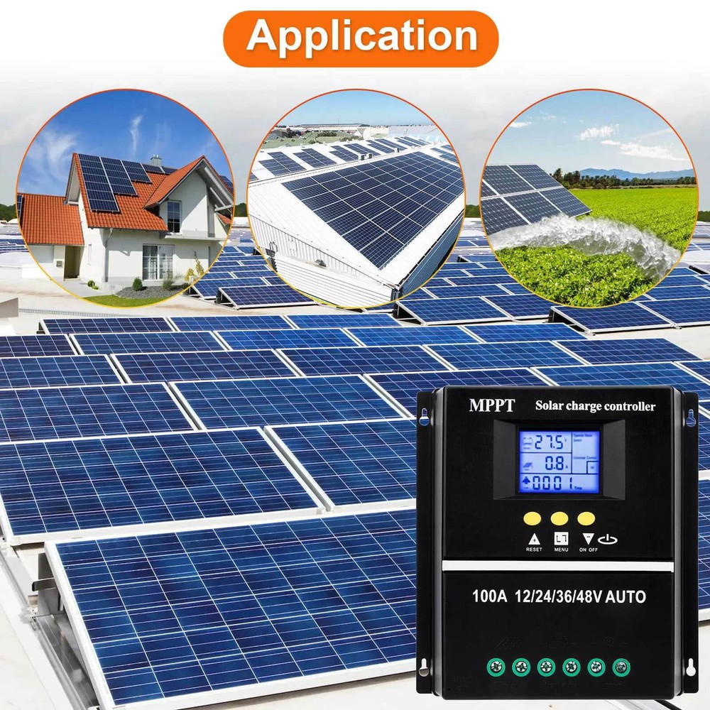 MPPT 100A 12V/24V/36V/48V Solar Charge Controller Auto Controller Battery Charge