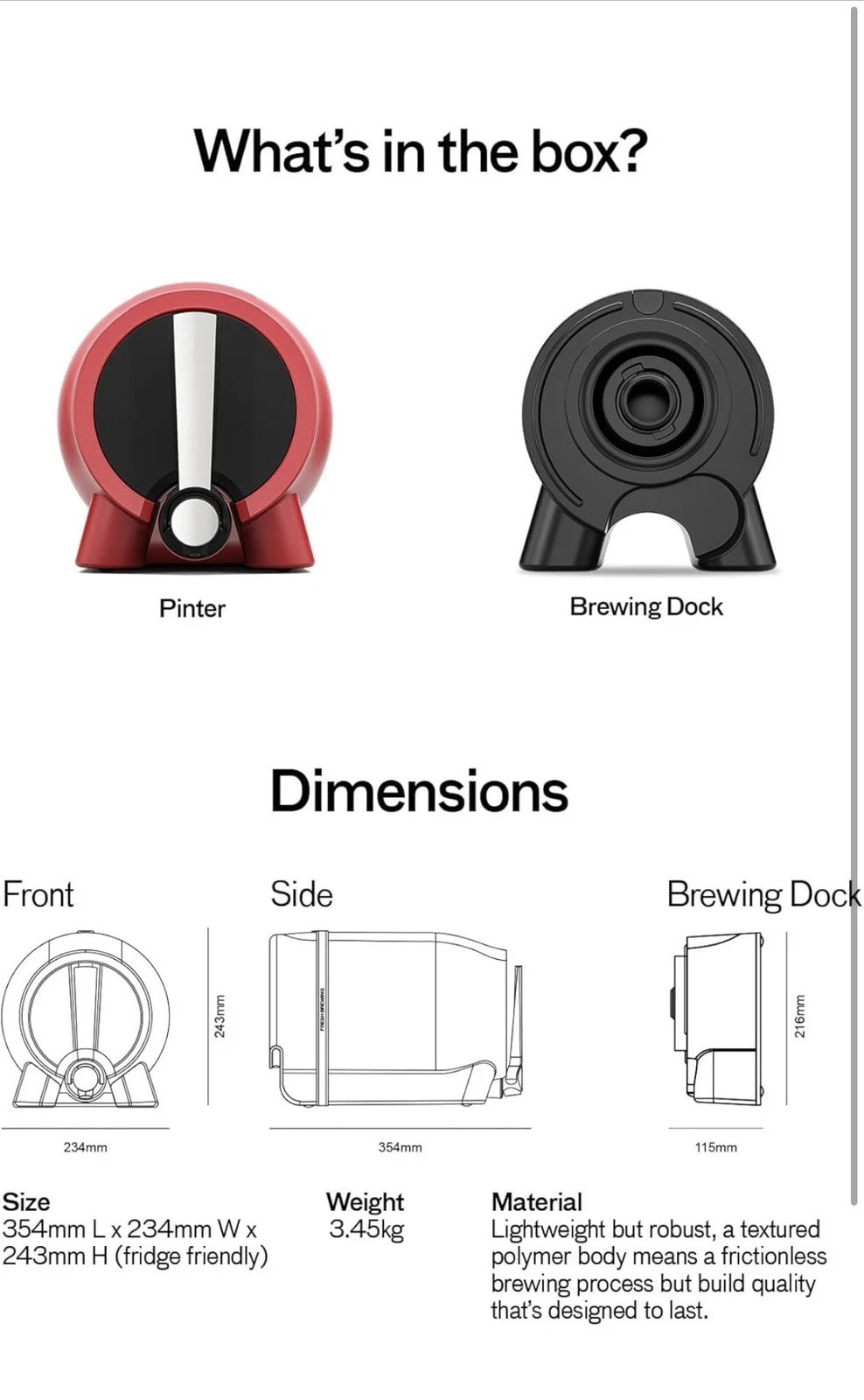 Pinter Beer Pinter Brewing Machine, Deep Gray WITH STAND