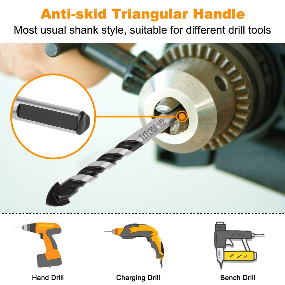 TITGGI Concrete Drill Bit & Masonry 5 Pcs set, Set