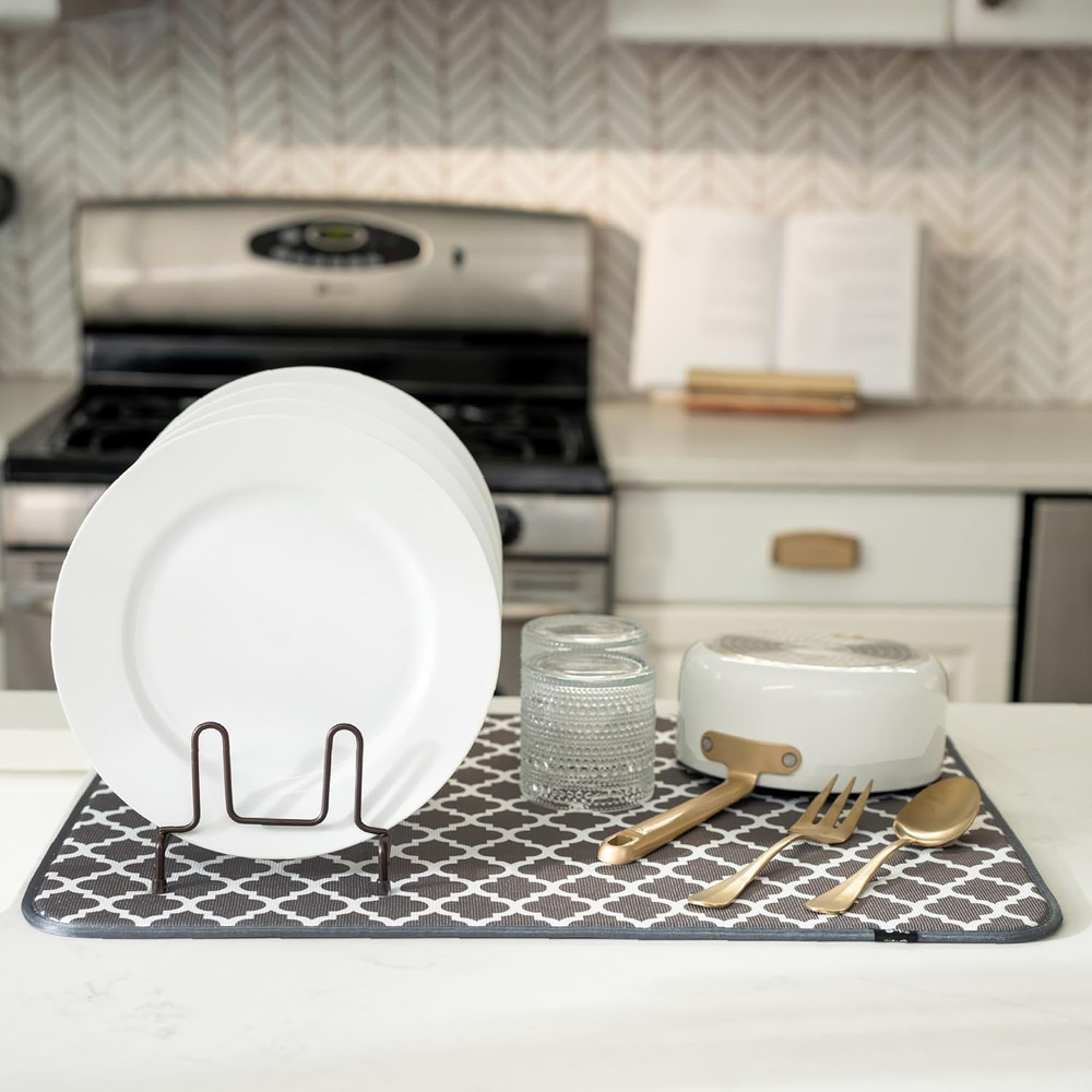 Dish Drying Mat XL, 18” X 24”, Absorbent Microfiber Kitchen Counter Mat, Dish Dr
