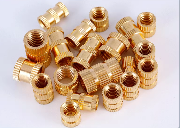 8pcs M6 M8 Brass Knurled Injection Molded Nut Through-hole Nuts Pre-embedded