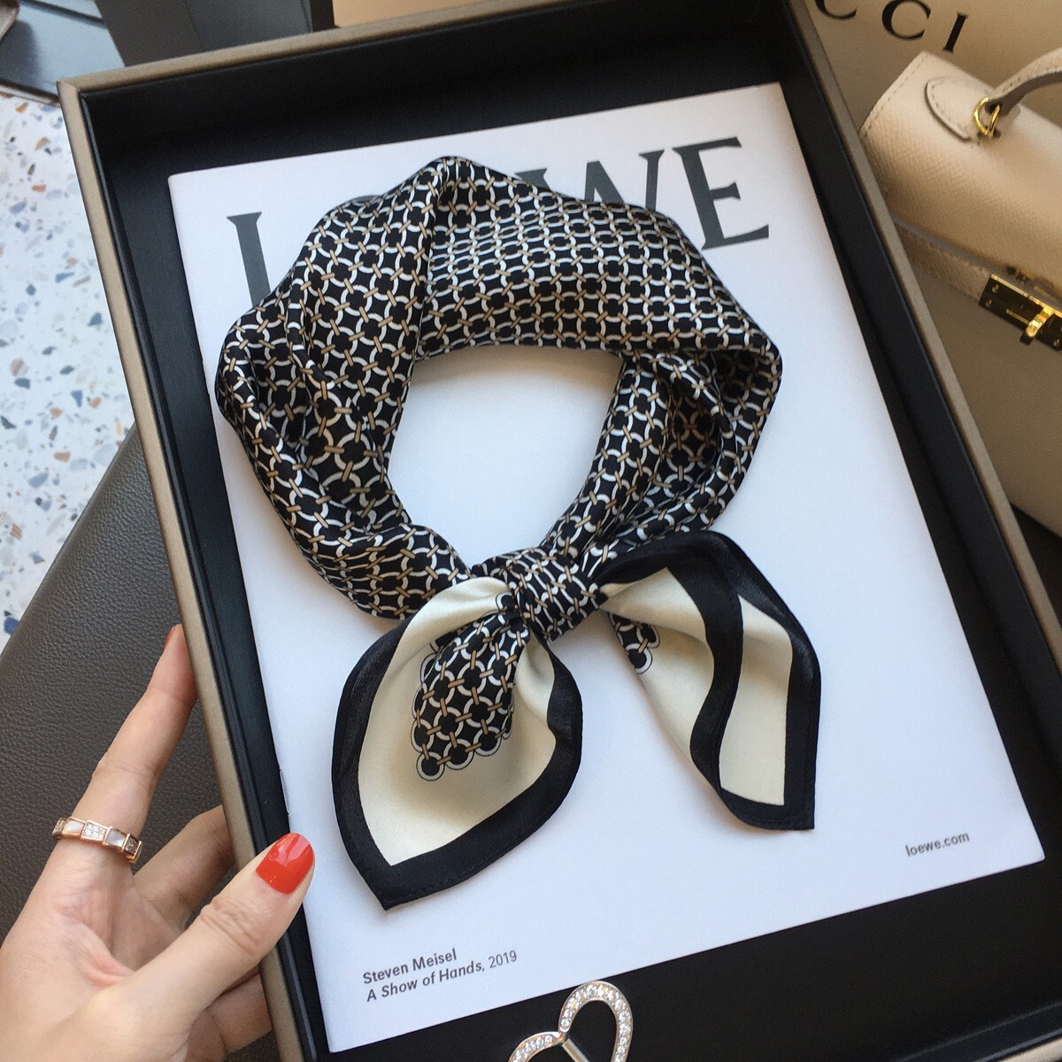 100% Mulberry Silk Small Scarf Women Vintage Retro Kerchief neckerchief 53*53cm