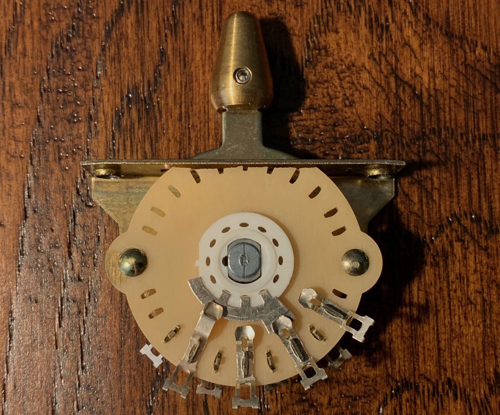 1 x Solid Raw Brass / Stratocaster Switch Tip with Set Screw / New