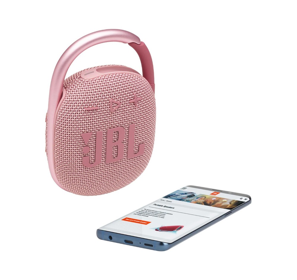 JBL Clip 4 Pink Portable Bluetooth Speaker (Open Box) Damage Box