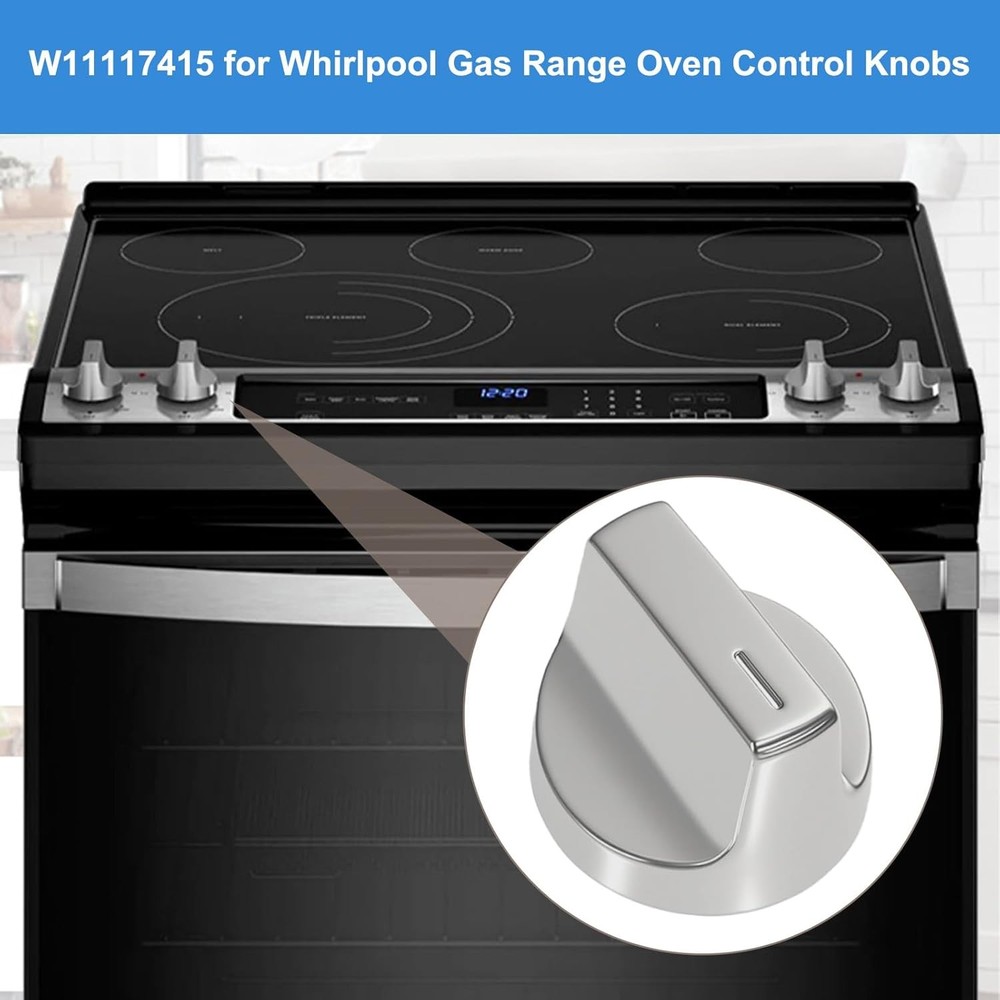 W11517331 for Whirlpool Electric Range Knobs Replace W10850027 W11117415 (4pcs)