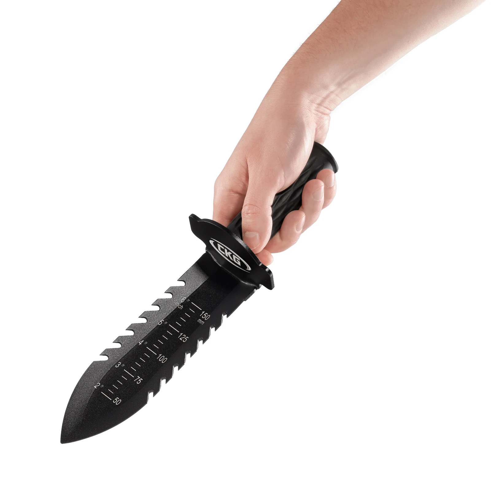 CKG Metal Detecting Shovel for Digging Heavy Duty Double Digging Tool, Black