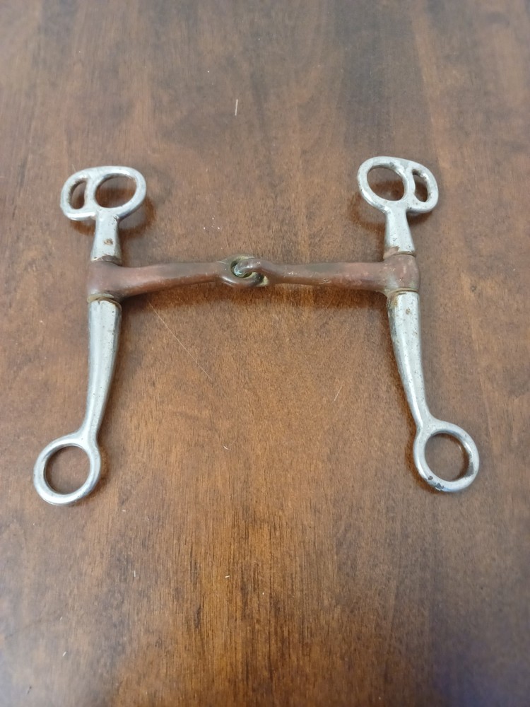 TOM THUMB LEVERAGE HORSE BIT NUTCRACKER ACTION STAINLESS COPPER INLAYS 5"