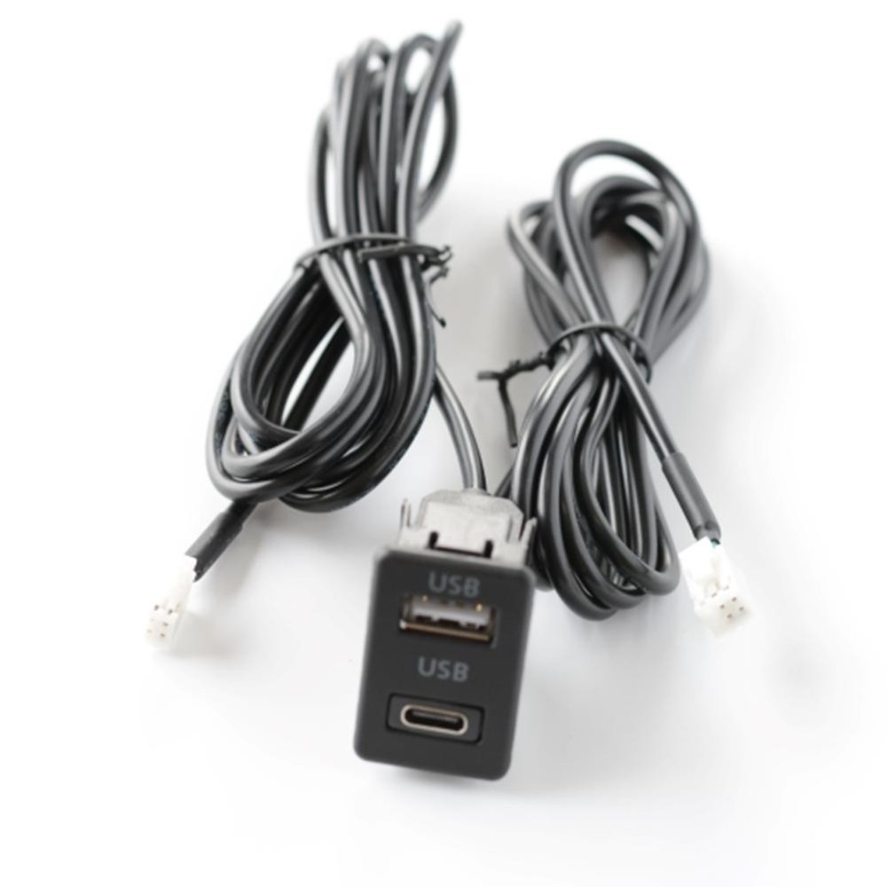 Car Dash Mount USB+TYPE-C Port Panel Interface Extension 145cm Cable Adapter New
