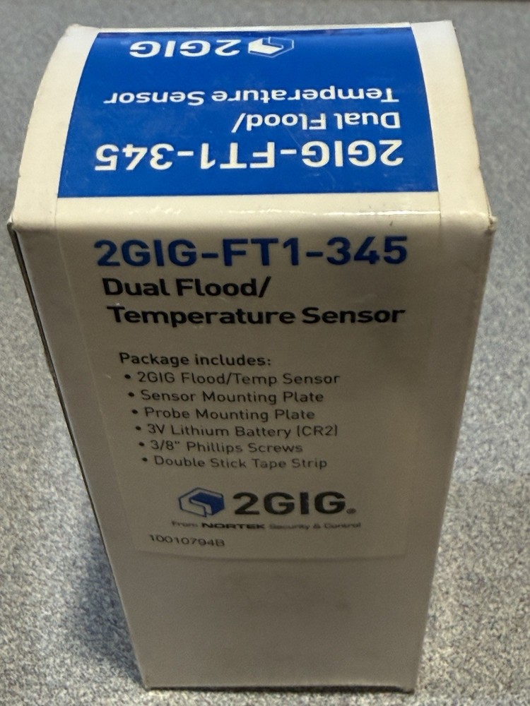 2GIG-FT1-345 Wireless Flood / Temperature Sensor NEW IN ORIGINAL BOX