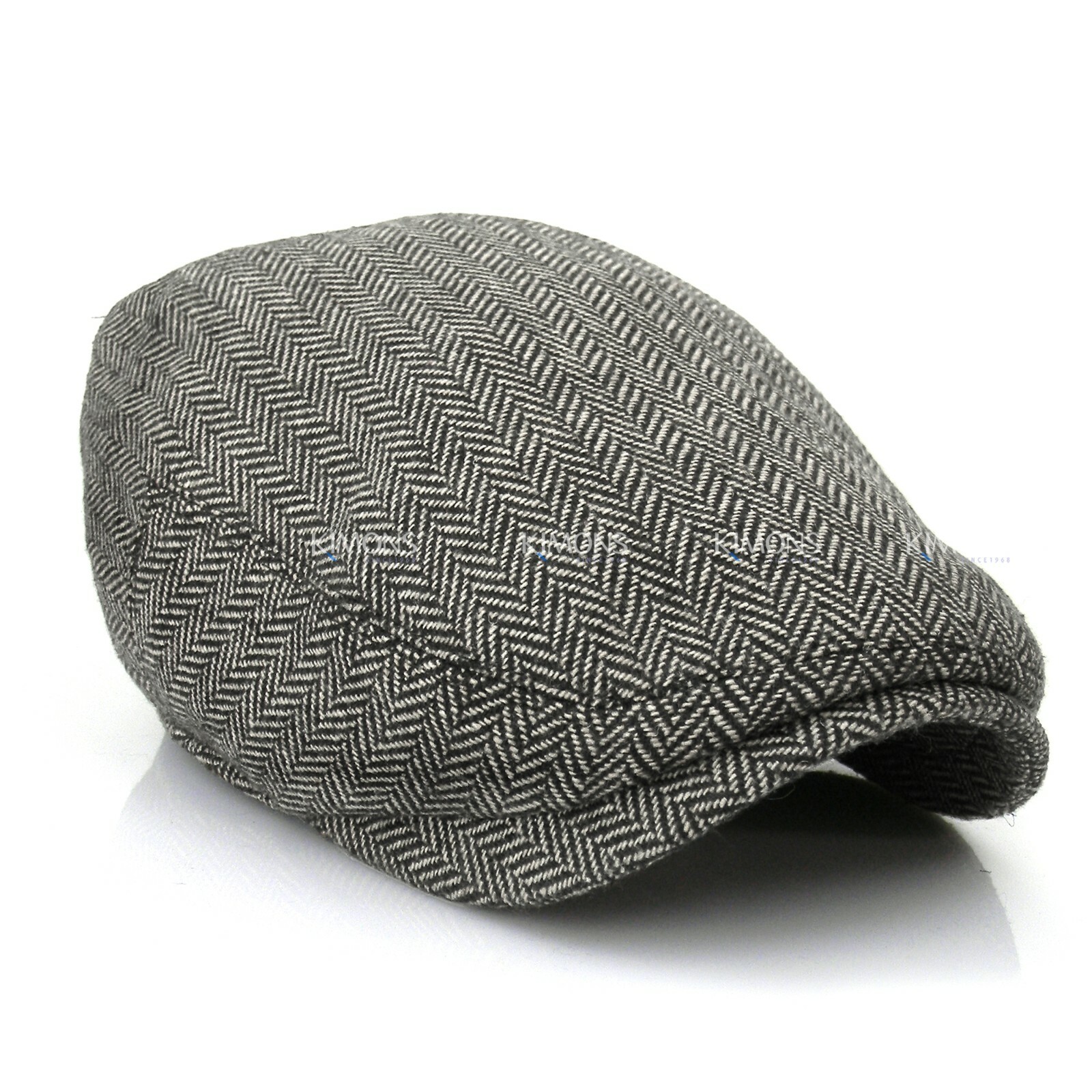 EM Herringbone Wool Stripe Ivy Hat Gatsby Flat Cabbie Cap