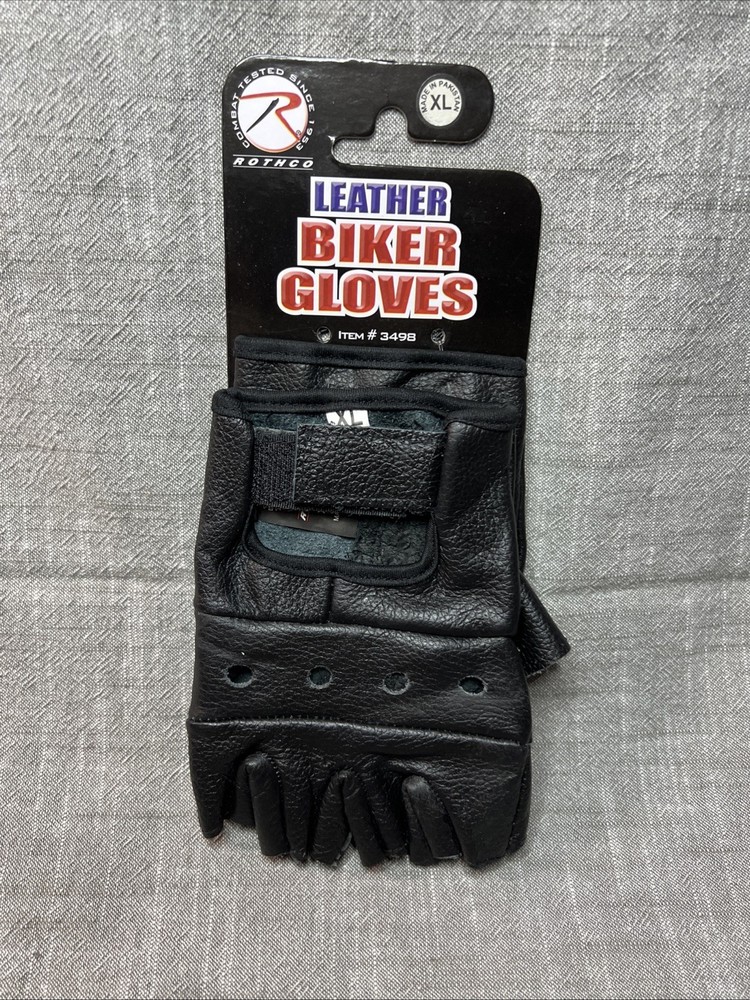 Rothko Extra Large Biker Gloves Black Fingerless