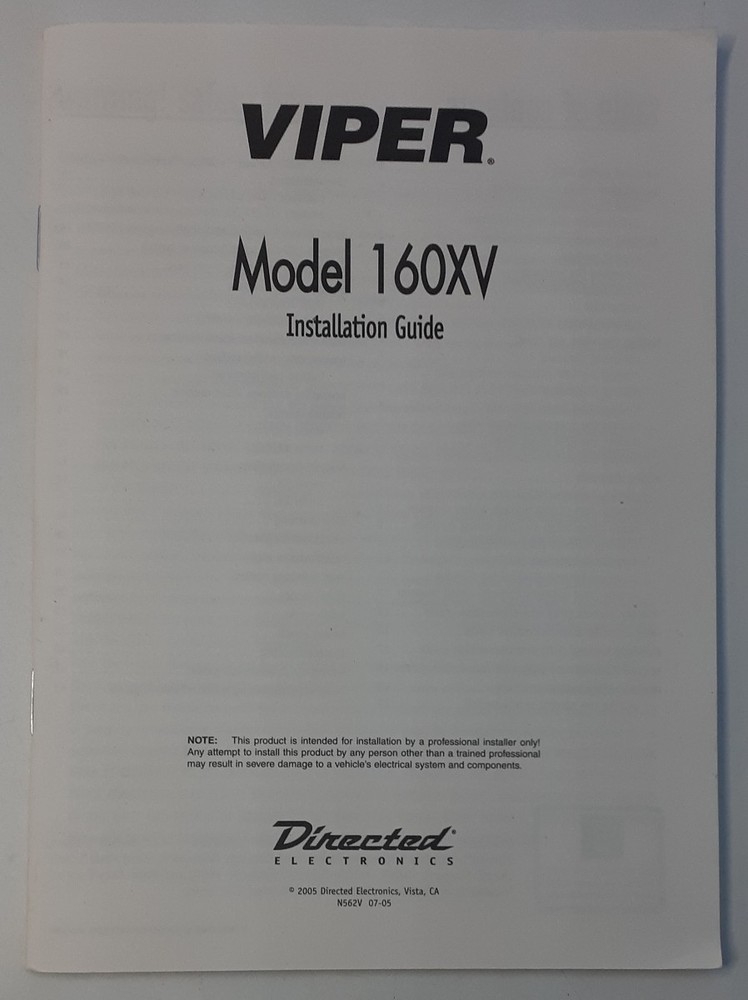 Viper 160XV Remote Start