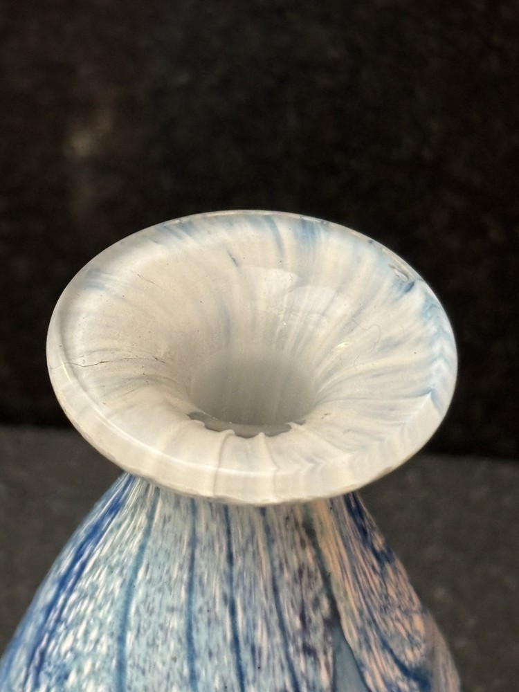 REDUCED GOZO Glass Perfume Scent Bottle Ocean Pattern Signed
