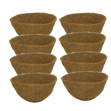 12" x 8" Round Molded Coco Liner - 8 Pack