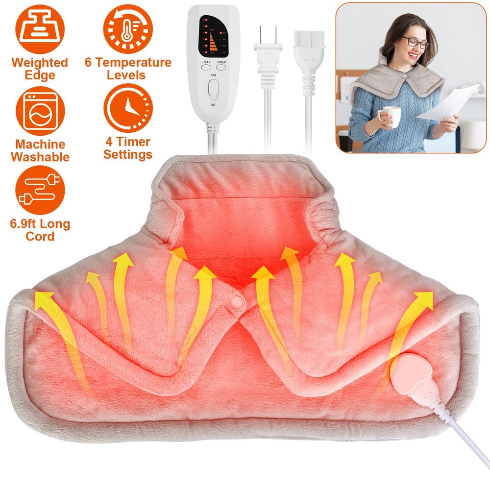 Electric Heating Pad Fast Heating Neck Shoulders Soft Wrap Cushion