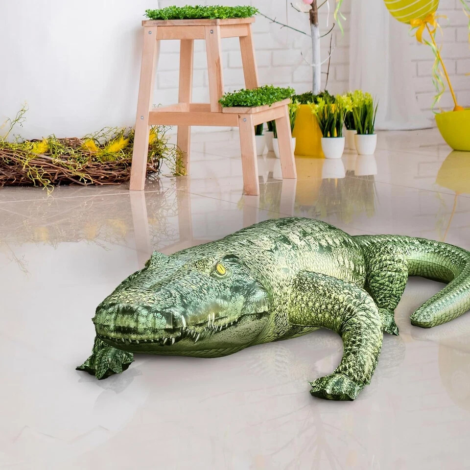 Inflatable Alligator 49 Realistic Alligator Float for Pool Vinyl Inflatabl...