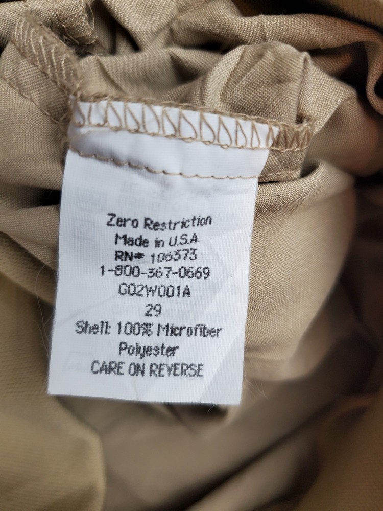 Zero Restriction Superlight Made in USA Mens Large Tan Golf Windbreaker Pullover