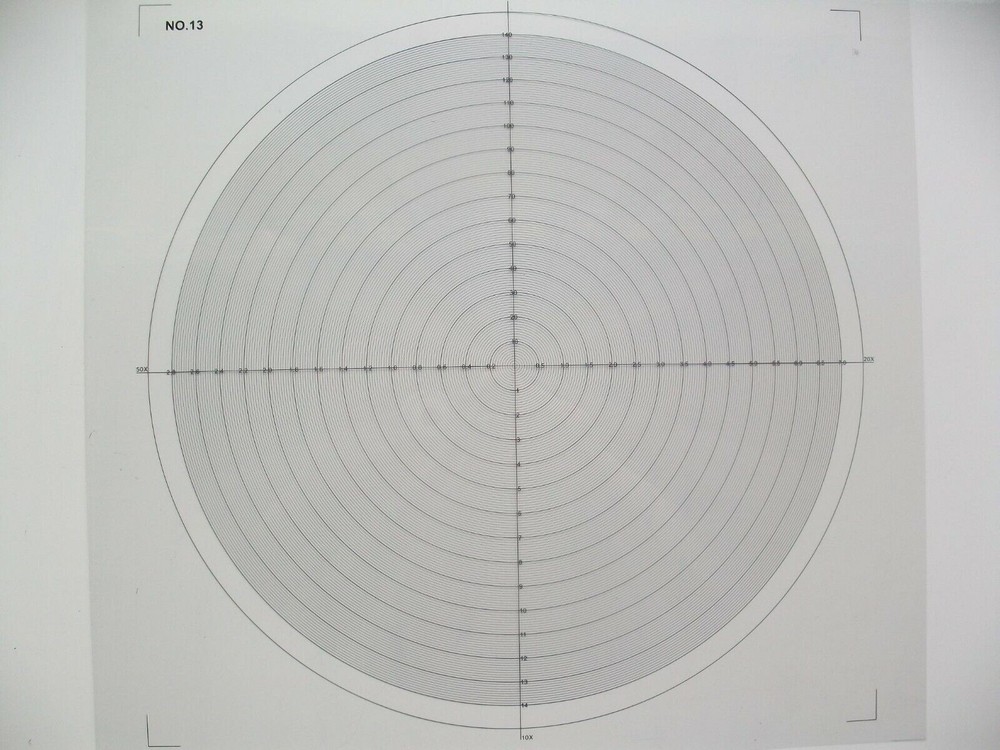 Optical Comparator Chart For Profile Projector Overlay Chart NO 13