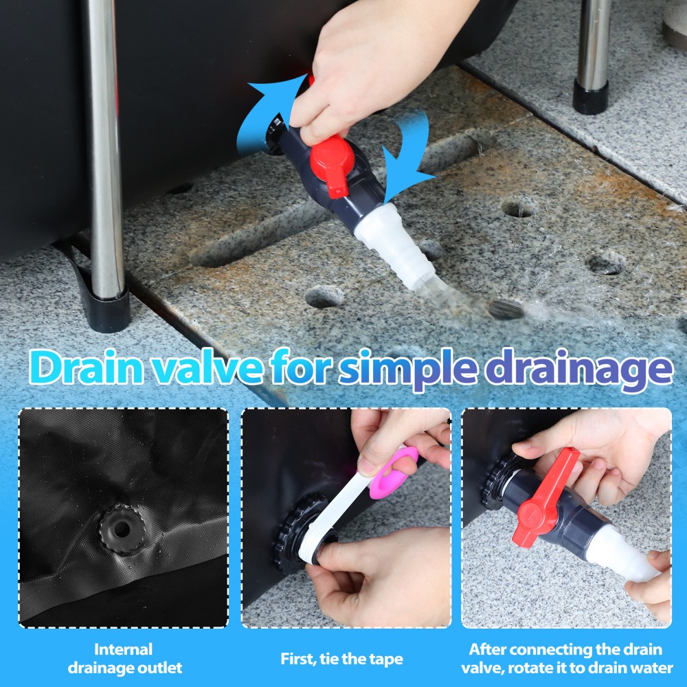 KOI Aquarium Tank Above Ground Fish Pond 750 Gal Foldable Canvas Fish Pool Pond