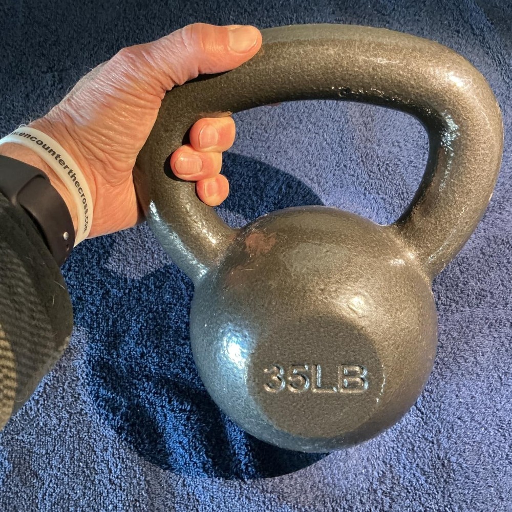 Solid Cast Iron Kettlebell (45 lbs) with Textured Grip for Ultimate Performance