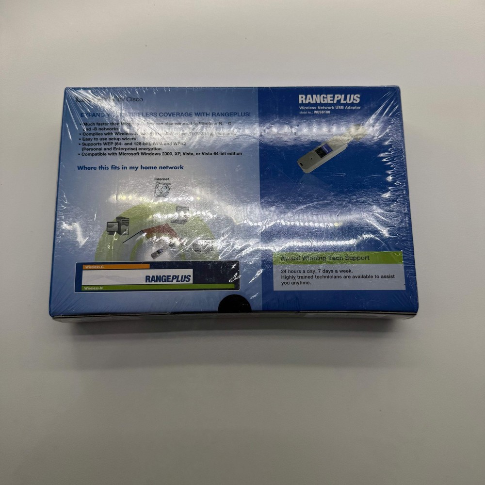 New Cisco Range Plus USB Network Adapter WUSB100