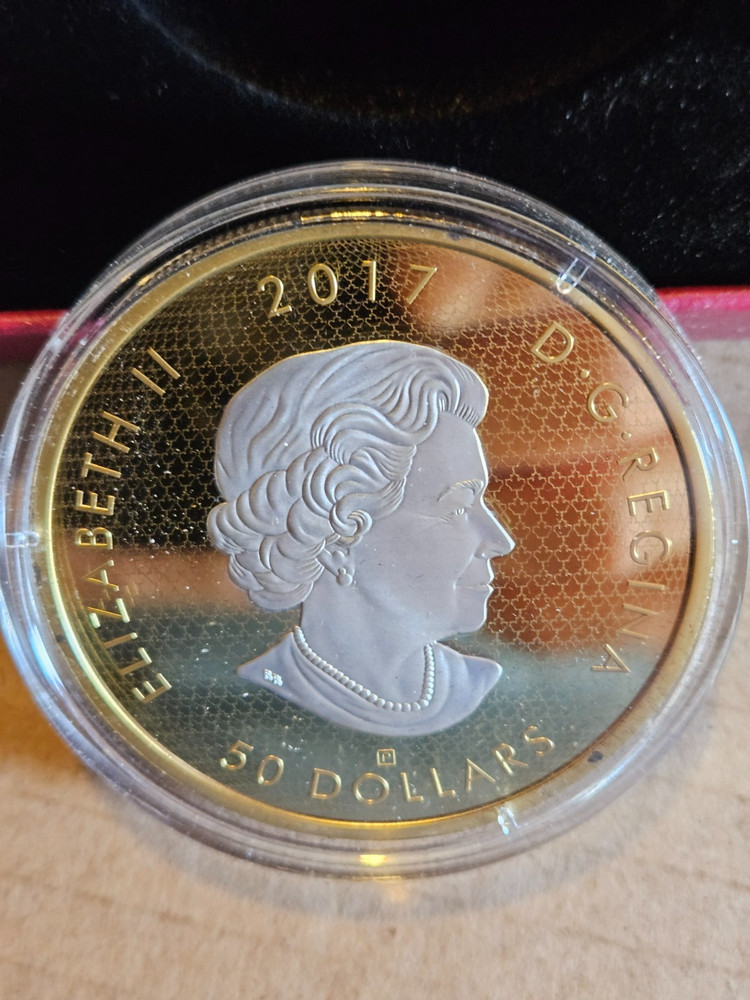 2017 $50 silver 3 oz whispering maple leaves .