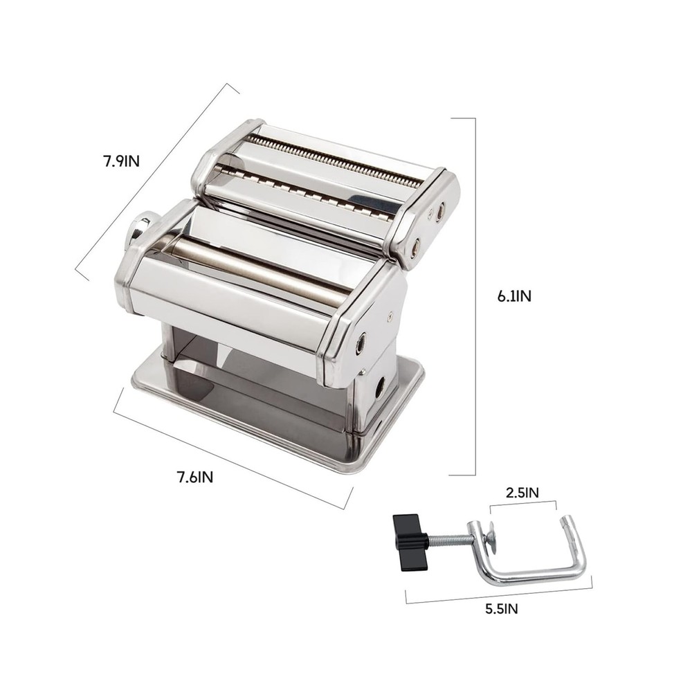 Pasta Maker Machine with 9 Adjustable Thickness Settings, 2 in 1 Noodle Maker...
