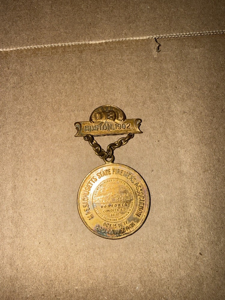Boston Fire Dept Antique Pin / Badge Firefighter