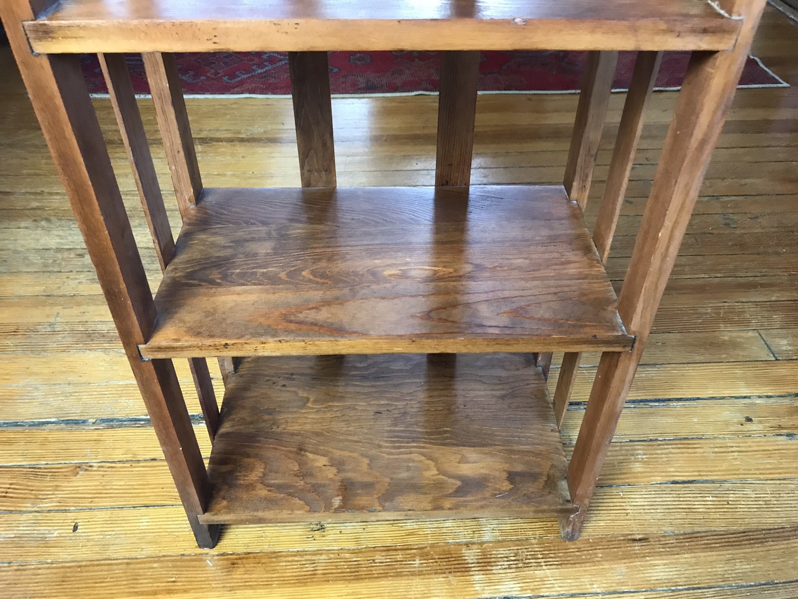 Antique Arts & Crafts Mission Quartersawn Oak Bookcase Shelf Plant Stand 34”H