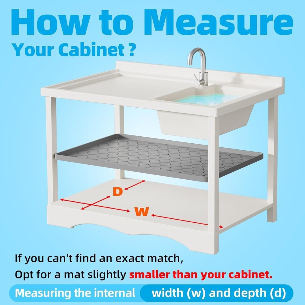 Versatile 34" x 22" Silicone Under Sink Protector - Clean & Worry-Free Solutions
