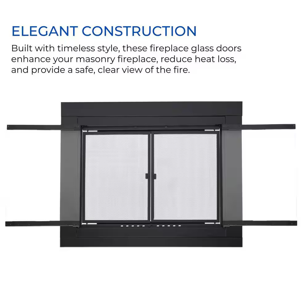 Harland Small Glass Fireplace Doors with Screen