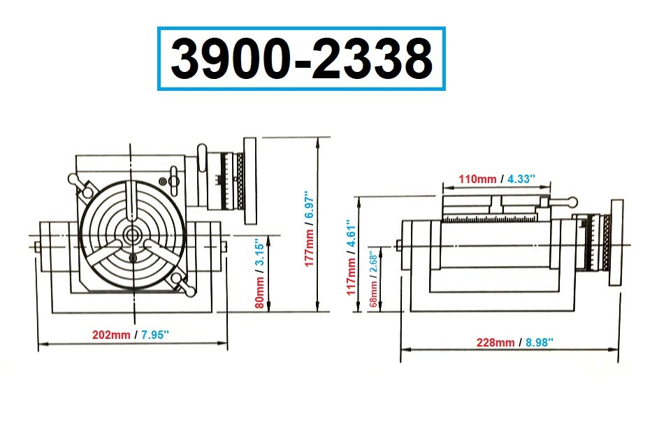 VERTEX PRO-SERIES 4" TILTING ROTARY TABLE (3900-2338)