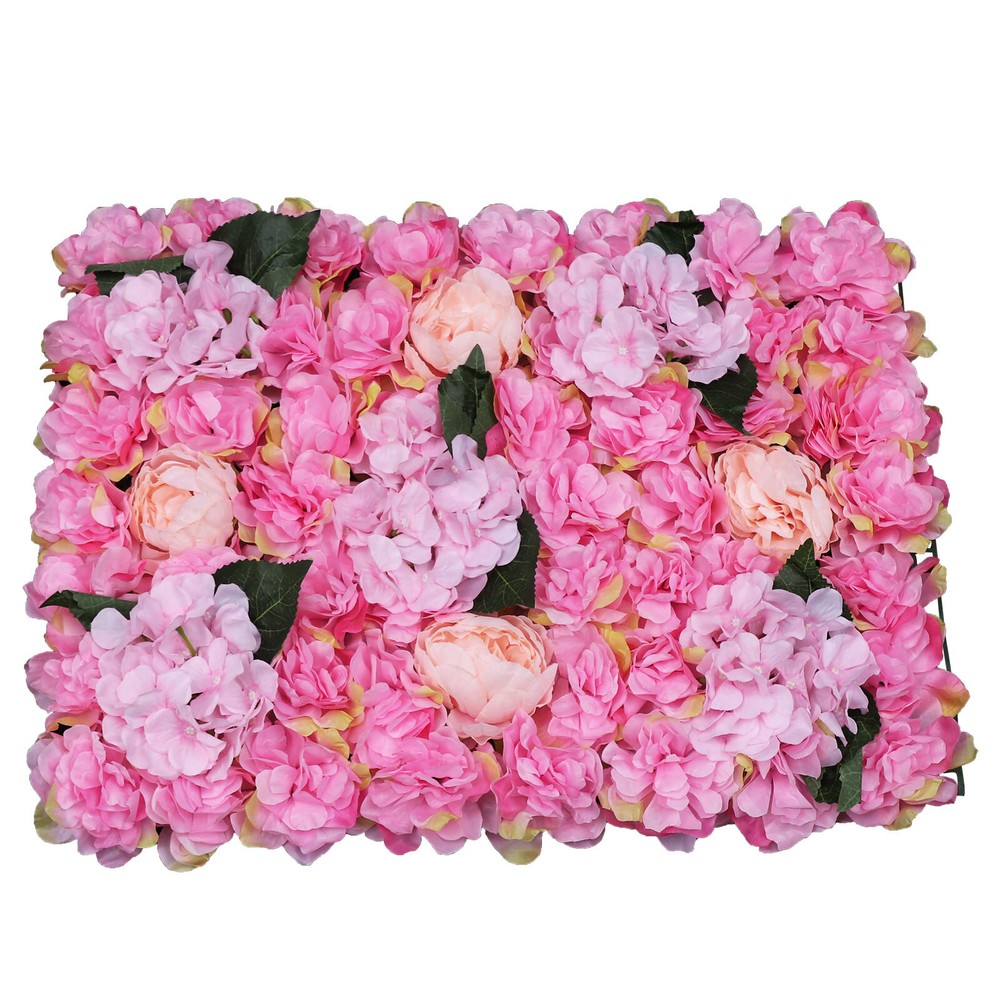 6PCS DIY Rose Artificial Flower Wall Panel Wedding Party Wall Backdrop Decor
