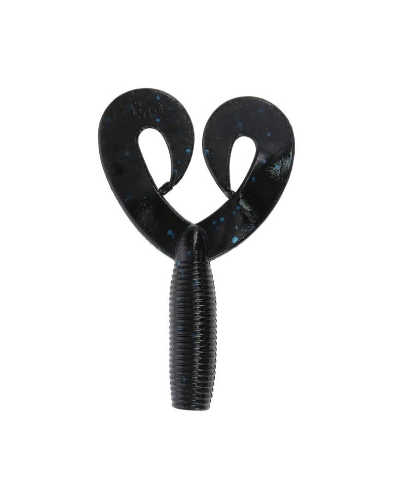 Yamamoto 4" Double Tail GRUB Black W/Large Blue Flake (20 Pack)
