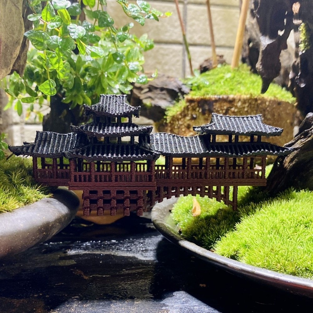 3D Mini Chinese Style Ancient Architectural Model Decoration Covered Bridge