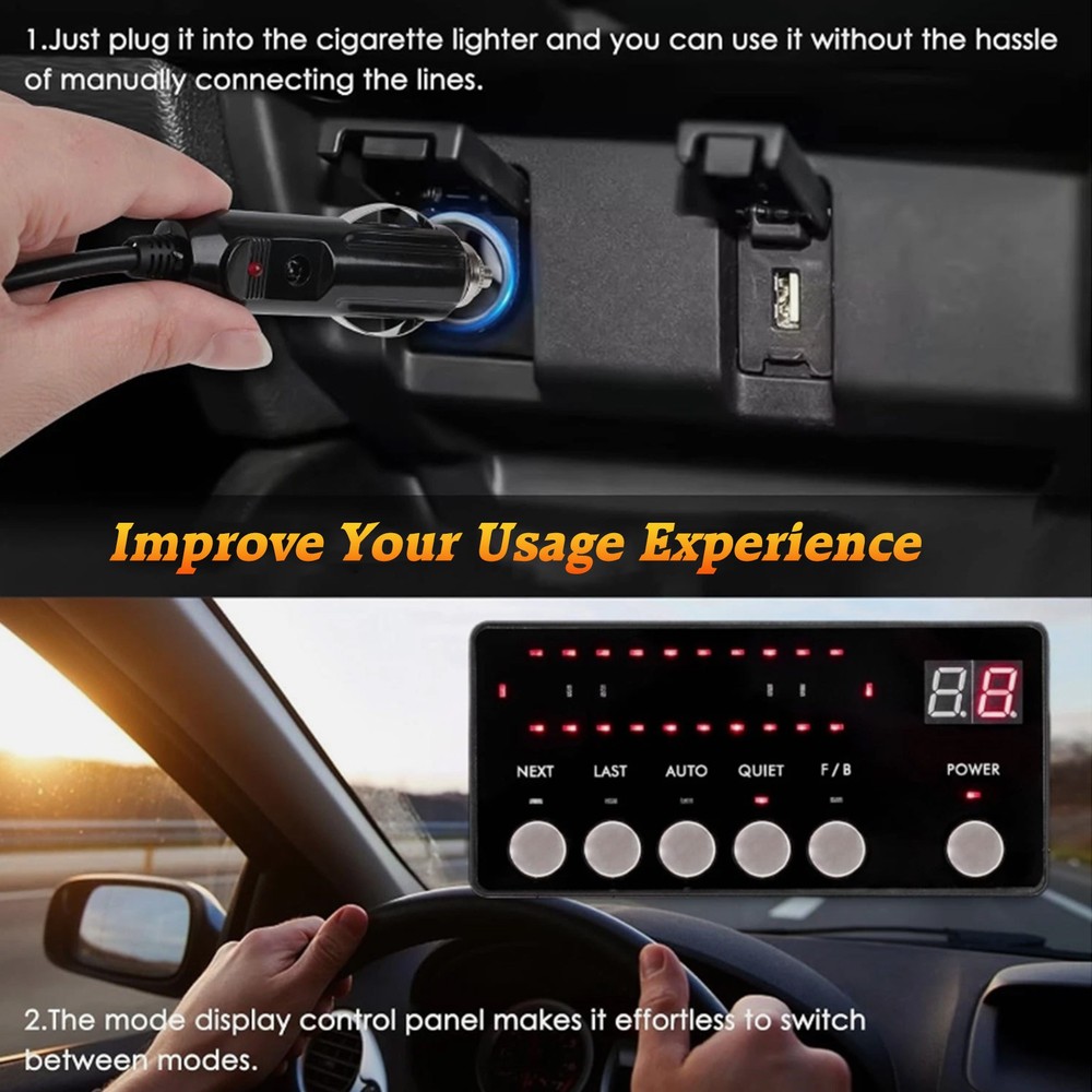 78 LED Amber/White Rooftop Double Side Emergency Strobe Warning Light Bar