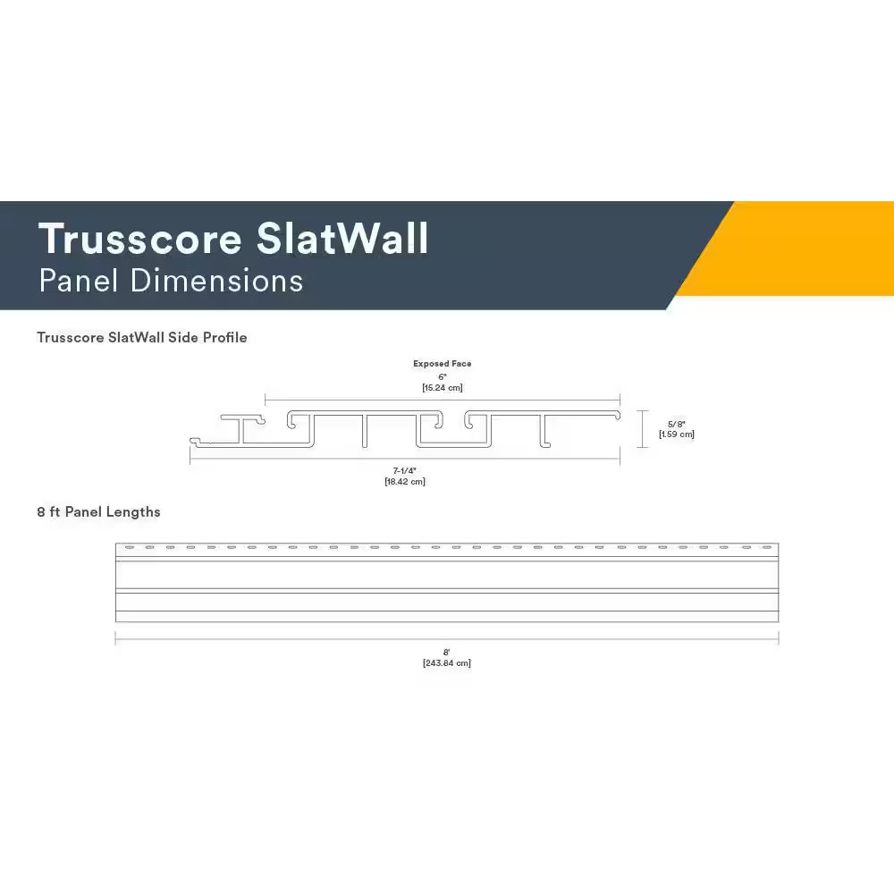 8 Ft. PVC Slatwall Panel White (7-Pack)