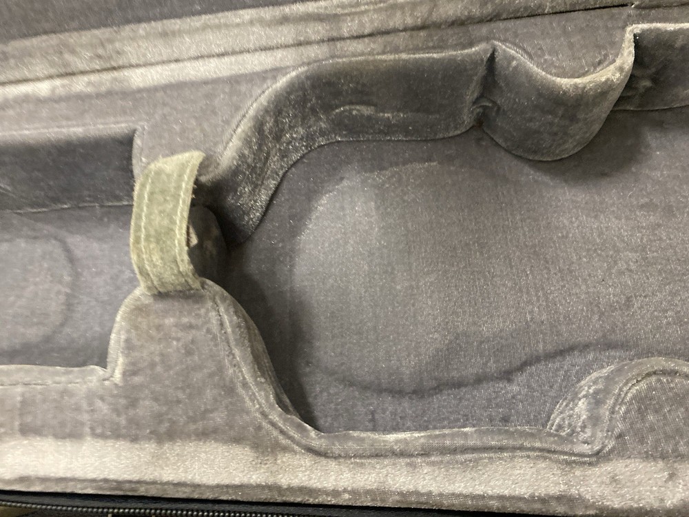 Durable Cloth Fluff Triangle Shape Case Gray/Beige Lining for Violin Blue