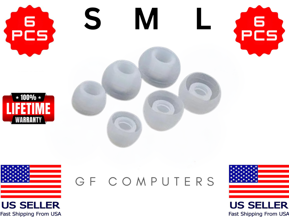 6 SML Earbud Tips Silicone Cushion Ear Plugs Replacement for Otium Audio