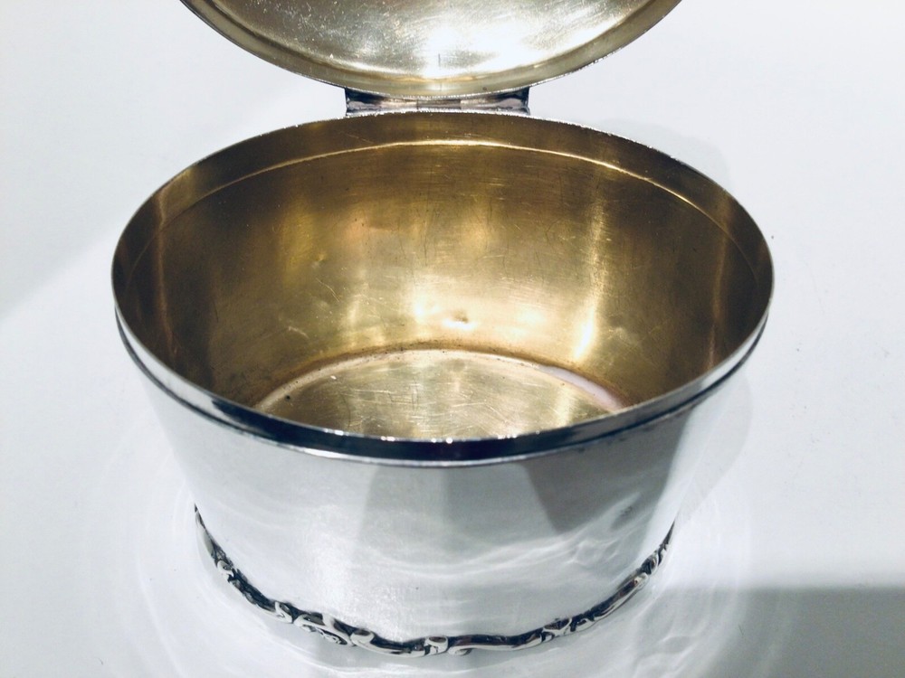 Quality Hamilton & Inches Solid Silver Tea Caddy Box, Edinburgh 1904